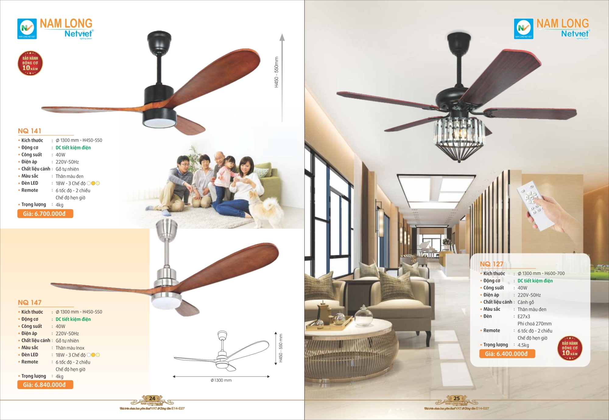 Bảng giá đèn trang trí Nam Long